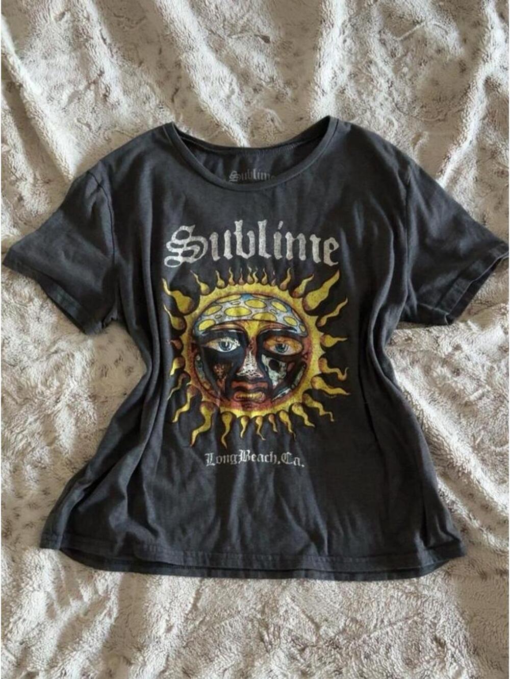 sublime band tee with trippy sun graphic